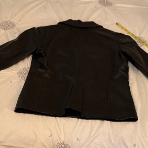 Margaret Godfrey Women’s Black Leather Jacket Blazer Size Small Style #9940 - Picture 3 of 16